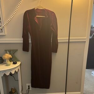 Elegant Velvet Burgundy Dress